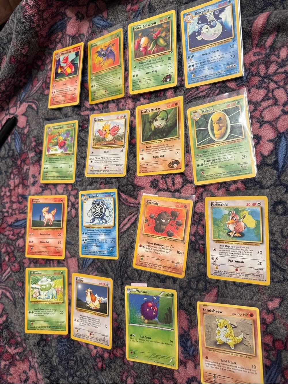 Assorted Pokémon Kids Trading Cards - Green, Yellow, Blue, Red